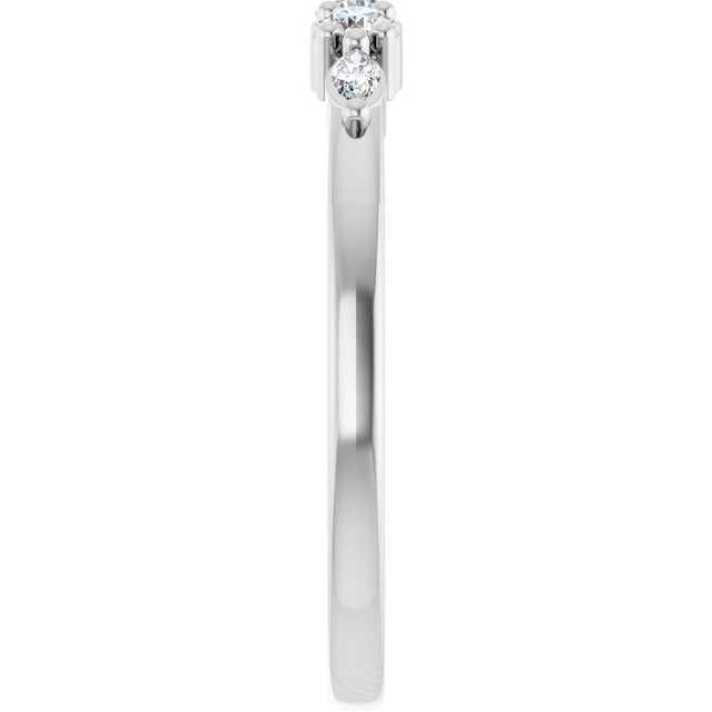 14K Gold Round Lab-Grown Diamond Anniversary Band - 1/6-1/3 CTW - White Gold - view 4