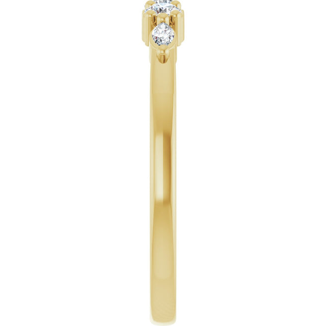 14K Gold Round Lab-Grown Diamond Anniversary Band - 1/6-1/3 CTW - Yellow Gold - view 4