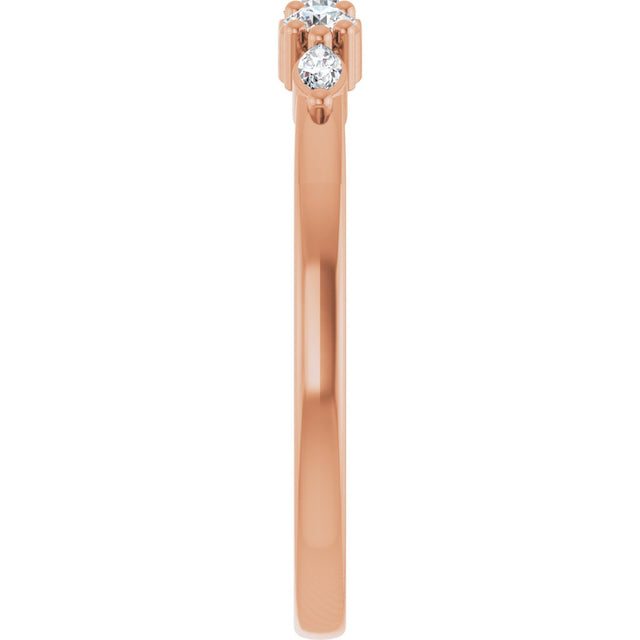 14K Gold Round Lab-Grown Diamond Anniversary Band - 1/6-1/3 CTW - Rose Gold - view 4