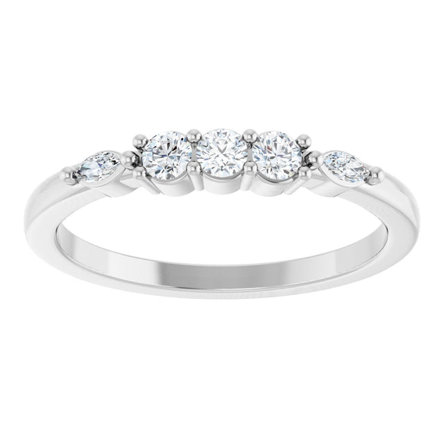 14K Gold Round Lab-Grown Diamond Anniversary Band - 1/6-1/3 CTW - White Gold - view 3
