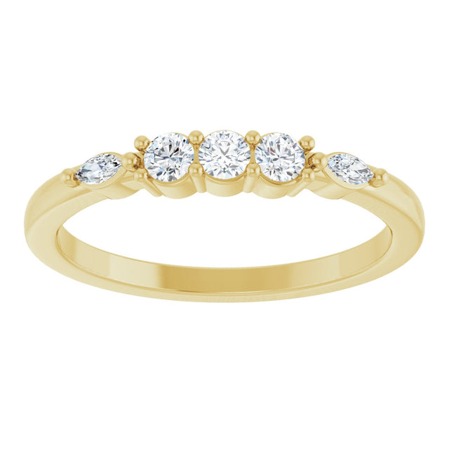 14K Gold Round Lab-Grown Diamond Anniversary Band - 1/6-1/3 CTW - Yellow Gold - view 3