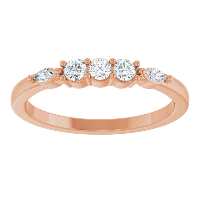 14K Gold Round Lab-Grown Diamond Anniversary Band - 1/6-1/3 CTW - Rose Gold - view 3