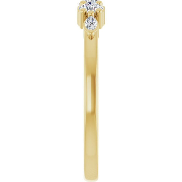 14K Gold Round Lab-Grown Diamond Anniversary Band - 1/6-1/3 CTW - Yellow Gold - view 4