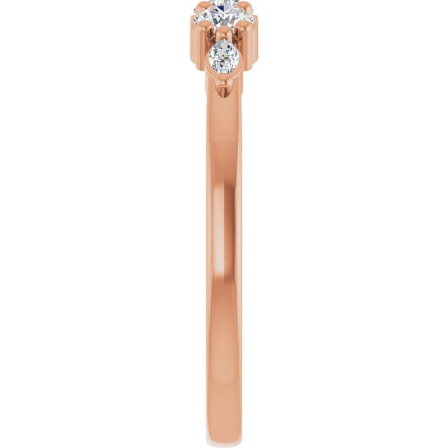 14K Gold Round Lab-Grown Diamond Anniversary Band - 1/6-1/3 CTW - Rose Gold - view 4