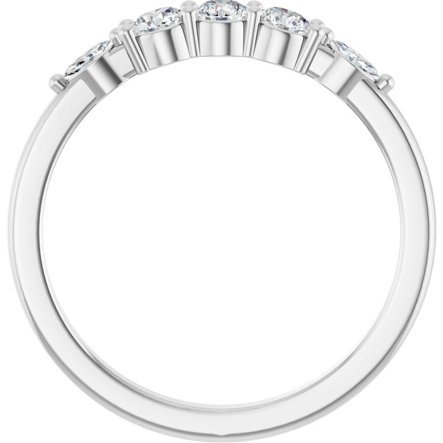 14K Gold Round Lab-Grown Diamond Anniversary Band - 1/6-1/3 CTW - White Gold - view 2