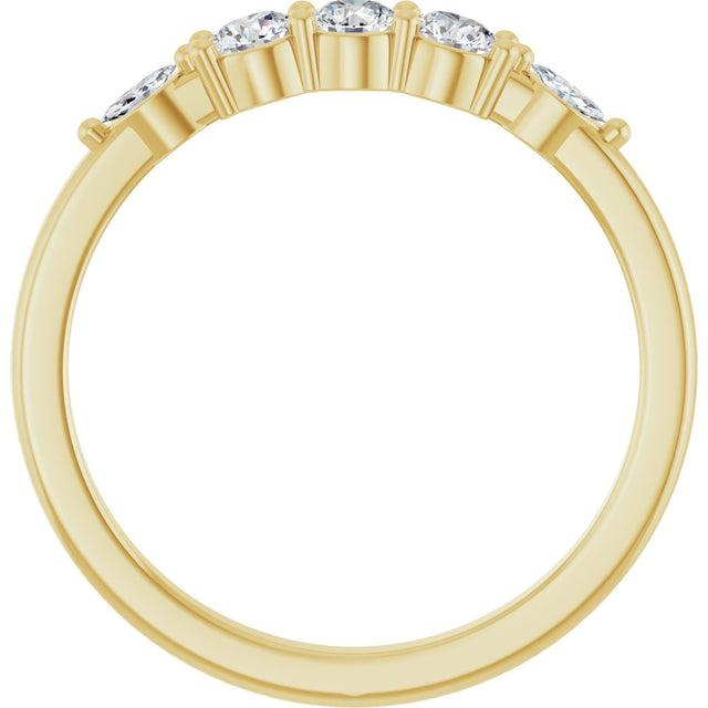 14K Gold Round Lab-Grown Diamond Anniversary Band - 1/6-1/3 CTW - Yellow Gold - view 2