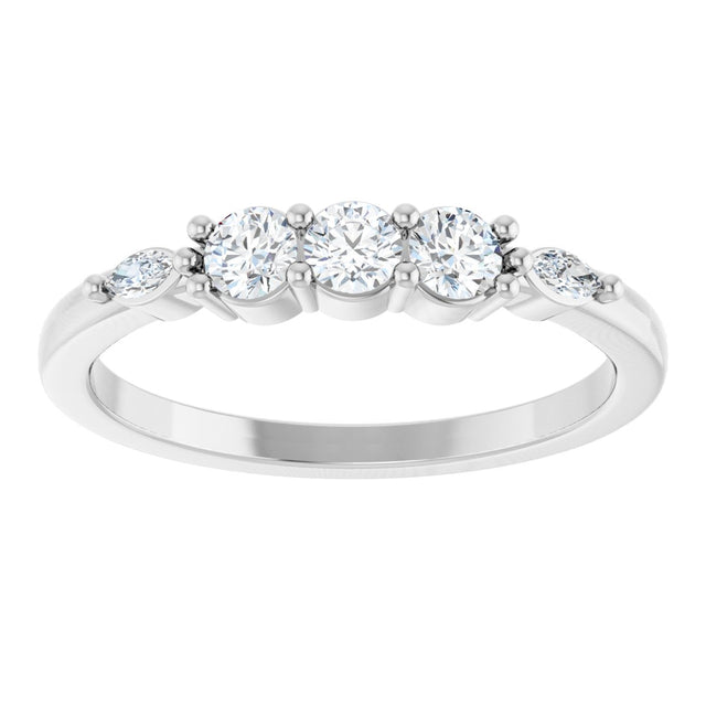 14K Gold Round Lab-Grown Diamond Anniversary Band - 1/6-1/3 CTW - White Gold - view 3