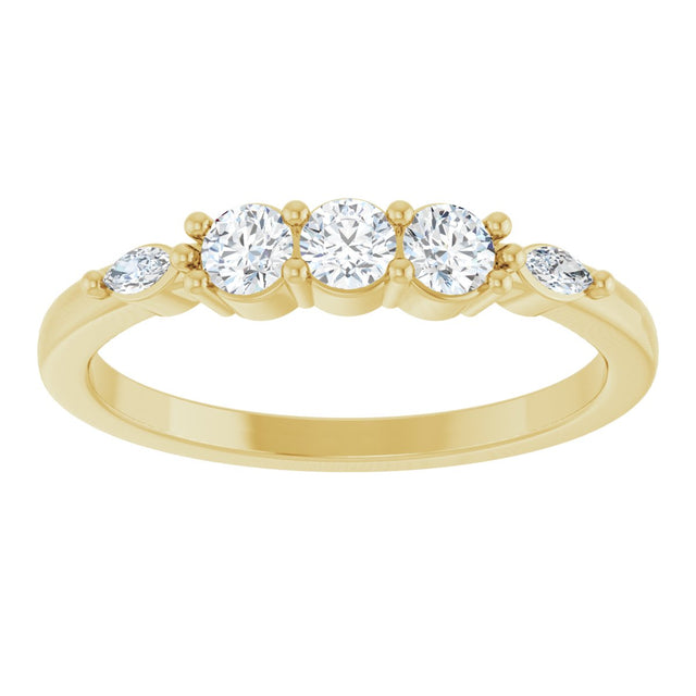 14K Gold Round Lab-Grown Diamond Anniversary Band - 1/6-1/3 CTW - Yellow Gold - view 3