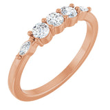 14K Gold Round Lab-Grown Diamond Anniversary Band - 1/6-1/3 CTW - Rose Gold