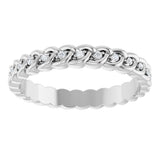 Platinum Round Natural Diamond Rope Eternity Band - 1mm Stones - view 3