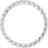 Platinum Round Natural Diamond Rope Eternity Band - 1mm Stones - view 2