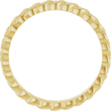 14K Gold Round Natural Diamond Rope Eternity Band - 1mm Stones - Yellow Gold - view 2