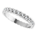 Platinum Round Natural Diamond Rope Eternity Band - 1mm Stones - view 5