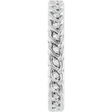 Platinum Round Natural Diamond Rope Eternity Band - 1mm Stones - view 4