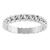 Platinum Round Natural Diamond Rope Eternity Band - 1mm Stones - view 3