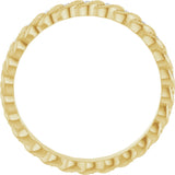 14K Gold Round Natural Diamond Rope Eternity Band - 1mm Stones - Yellow Gold - view 2