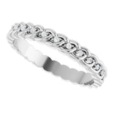 Platinum Round Natural Diamond Rope Eternity Band - 1mm Stones - view 5