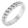 Platinum Round Natural Diamond Rope Eternity Band - 1mm Stones