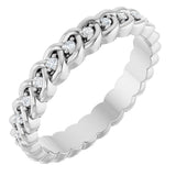 Platinum Round Lab-Grown Diamond Rope Eternity Band - 1mm Stones