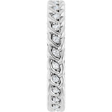 Platinum Round Natural Diamond Rope Eternity Band - 1mm Stones - view 4