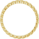 14K Gold Round Natural Diamond Rope Eternity Band - 1mm Stones - Yellow Gold - view 2