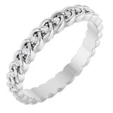Platinum Round Natural Diamond Rope Eternity Band - 1mm Stones