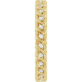 14K Gold Round Natural Diamond Rope Eternity Band - 1mm Stones - Yellow Gold - view 4