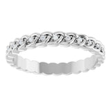 Platinum Round Natural Diamond Rope Eternity Band - 1mm Stones - view 3
