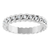 Platinum Round Natural Diamond Rope Eternity Band - 1mm Stones - view 3