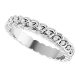 Platinum Round Natural Diamond Rope Eternity Band - 1mm Stones - view 5
