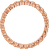 14K Gold Round Lab-Grown Diamond Rope Eternity Band - 1mm Stones - Rose Gold - view 2