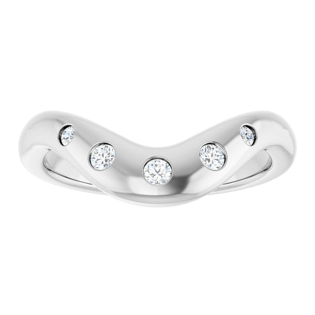 Platinum Round Lab-Grown Diamond Contour Band - 1/6 CTW (Style 127064) - view 3