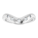 14K Gold Round Lab-Grown Diamond Contour Band - 1/6 CTW (Style 127064) - White Gold - view 3