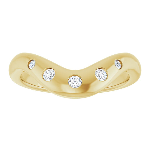 14K Gold Round Lab-Grown Diamond Contour Band - 1/6 CTW (Style 127064) - Yellow Gold - view 3