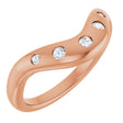 14K Gold Round Natural Diamond Contour Band - 1/6 CTW (Style 127064) - Rose Gold
