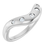 Platinum Round Lab-Grown Diamond Contour Band - 1/6 CTW (Style 127064)