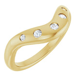 14K Gold Round Natural Diamond Contour Band - 1/6 CTW (Style 127064) - Yellow Gold