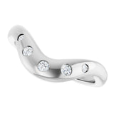 Platinum Round Lab-Grown Diamond Contour Band - 1/6 CTW (Style 127064) - view 5