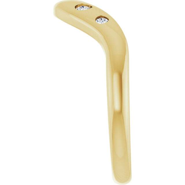 14K Gold Round Lab-Grown Diamond Contour Band - 1/6 CTW (Style 127064) - Yellow Gold - view 4