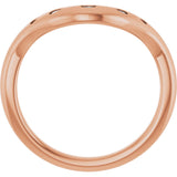 14K Gold Round Lab-Grown Diamond Contour Band - 1/6 CTW (Style 127064) - Rose Gold - view 2