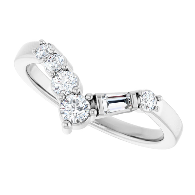 Platinum Round Lab-Grown Diamond Contour Band - 1/3 CTW (Style 127090) - view 5