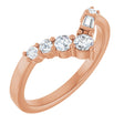 14K Gold Round Lab-Grown Diamond Contour Band - 1/3 CTW (Style 127090) - Rose Gold