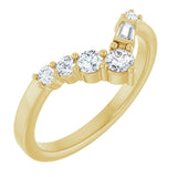 14K Gold Round Natural Diamond Contour Band - 1/3 CTW (Style 127090) - Yellow Gold