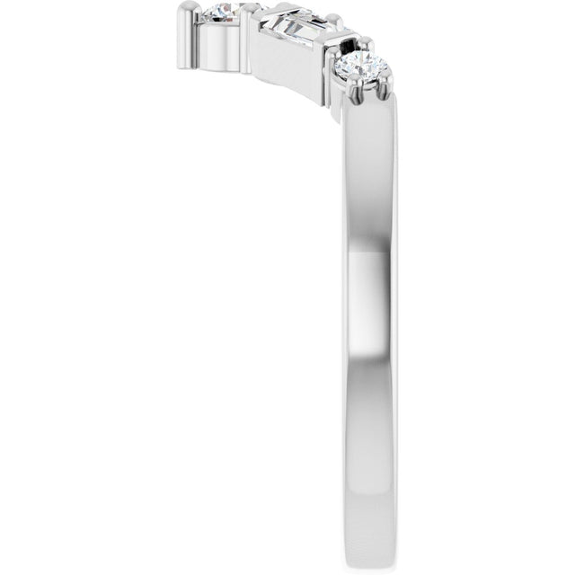 14K Gold Round Lab-Grown Diamond Contour Band - 1/3 CTW (Style 127090) - White Gold - view 4