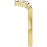 14K Gold Round Natural Diamond Contour Band - 1/3 CTW (Style 127090) - Yellow Gold - view 4