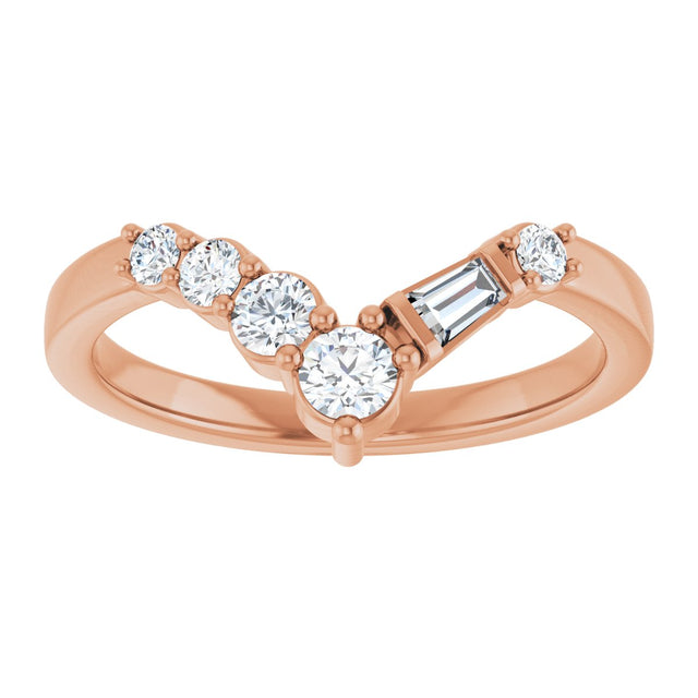 14K Gold Round Lab-Grown Diamond Contour Band - 1/3 CTW (Style 127090) - Rose Gold - view 3