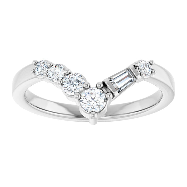 14K Gold Round Lab-Grown Diamond Contour Band - 1/3 CTW (Style 127090) - White Gold - view 3