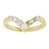 14K Gold Round Natural Diamond Contour Band - 1/3 CTW (Style 127090) - Yellow Gold - view 3