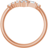 14K Gold Round Natural Diamond Contour Band - 1/3 CTW (Style 127090) - Rose Gold - view 2