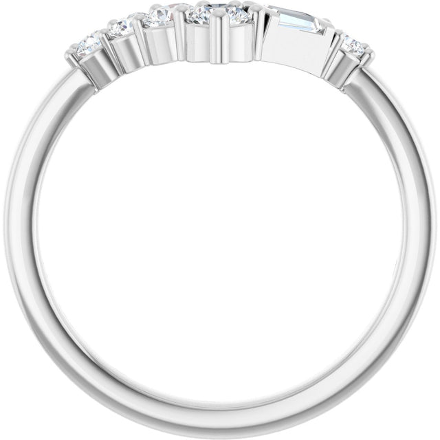 Platinum Round Natural Diamond Contour Band - 1/3 CTW (Style 127090) - view 2